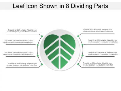 Leaf icon shown in 8 dividing parts