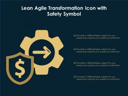 Lean agile transformation icon with safety symbol