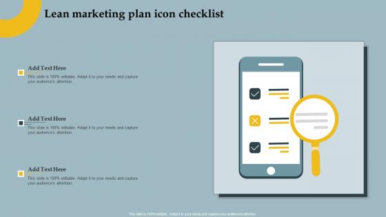 Lean Marketing Plan Icon Checklist