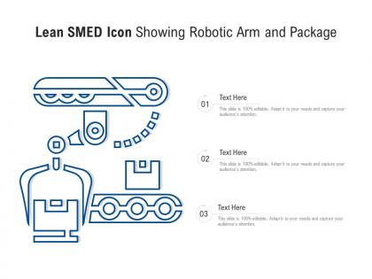 Lean smed icon showing robotic arm and package