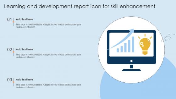 Learning And Development Report Icon For Skill Enhancement