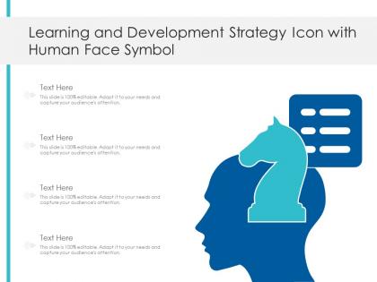 Learning and development strategy icon with human face symbol