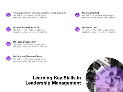 Learning key skills in leadership management ppt powerpoint presentation icon