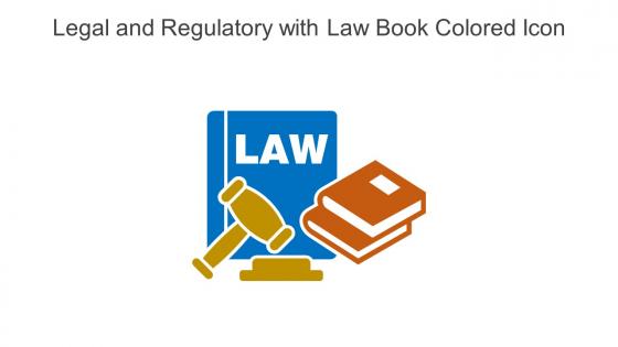 Legal And Regulatory With Law Book Colored Icon In Powerpoint Pptx Png And Editable Eps Format