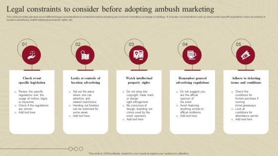 Legal Constraints To Consider Before Adopting Ambush Complete Guide Of Ambush Marketing