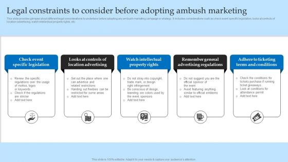 Legal Constraints To Consider Before Adopting Effective Predatory Marketing Tactics MKT SS V