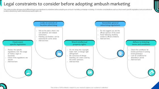 Legal Constraints To Consider Before Strategies For Adopting Ambush Marketing MKT SS V