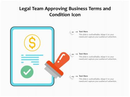 Legal team approving business terms and condition icon