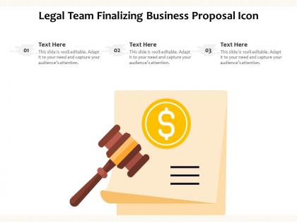 Legal team finalizing business proposal icon