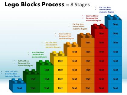 Lego blocks process 8 stages style 1 powerpoint slides and ppt templates 0412 1