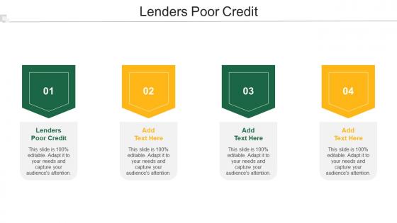 Lenders Poor Credit Ppt Powerpoint Presentation Infographics Graphics Design Cpb