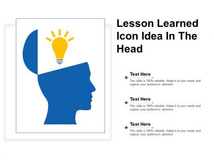 Lesson learned icon in the head