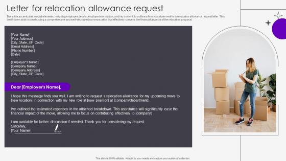 Letter For Relocation Allowance Request