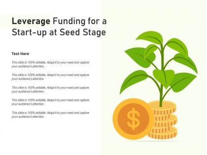 Leverage funding for a start up at seed stage