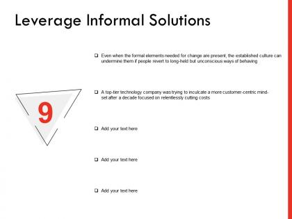 Leverage informal solutions ppt powerpoint presentation professional shapes