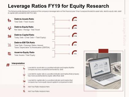 Leverage ratios fy19 for equity research based capital ppt powerpoint presentation outline layouts