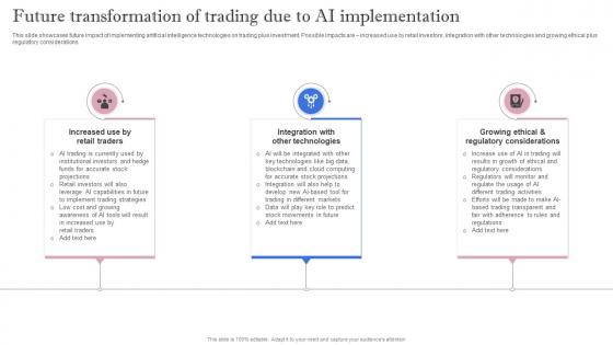Leveraging Artificial Intelligence Future Transformation Of Trading Due AI SS V