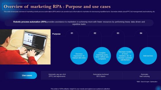 Leveraging Artificial Intelligence Overview Of Marketing Rpa Purpose And Use Cases AI SS V
