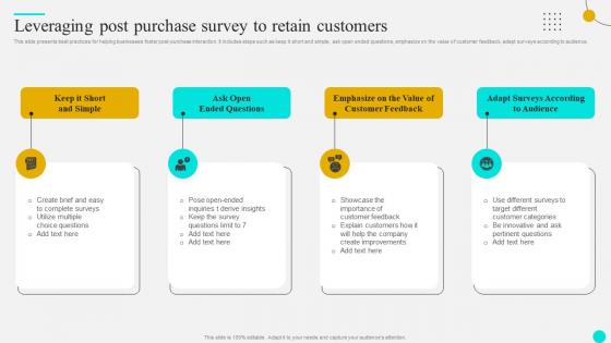Leveraging Post Purchase Survey Strategies To Optimize Customer Journey And Enhance Engagement