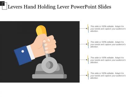 Levers hand holding lever powerpoint slides