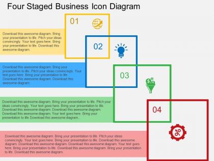 Lg four staged business icon diagram flat powerpoint design