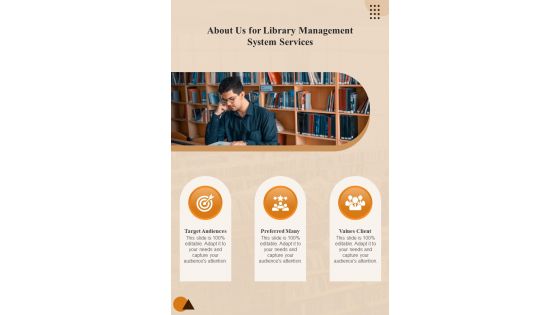 Library Management System Services For About Us One Pager Sample Example Document
