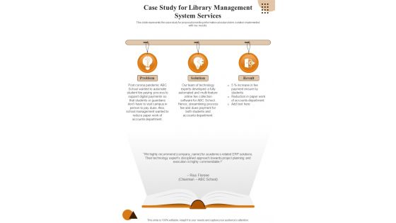 Library Management System Services For Case Study One Pager Sample Example Document