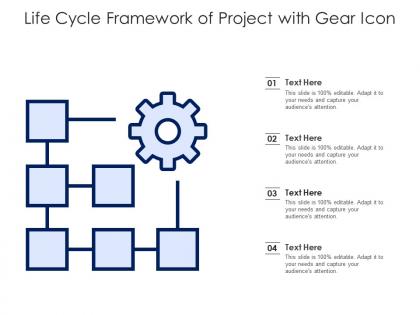 Life cycle framework of project with gear icon