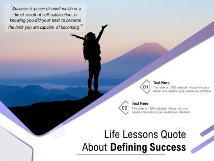 Life lessons quote about defining success