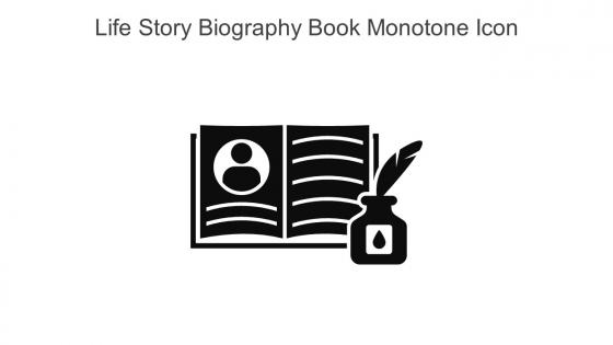 Life Story Biography Book Monotone Icon In Powerpoint Pptx Png And Editable Eps Format