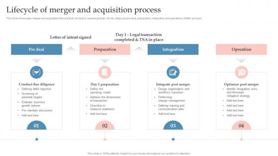 Lifecycle Of Merger And Acquisition Process Global Expansion Strategy To Enter Into Foreign Market
