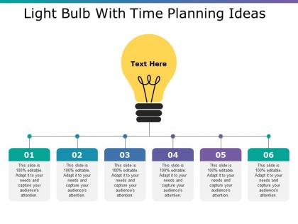 Light bulb with time planning ideas ppt styles sample