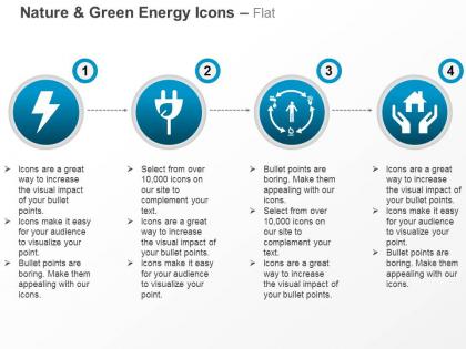 Lighting green plug home safety power circulation ppt icons graphics