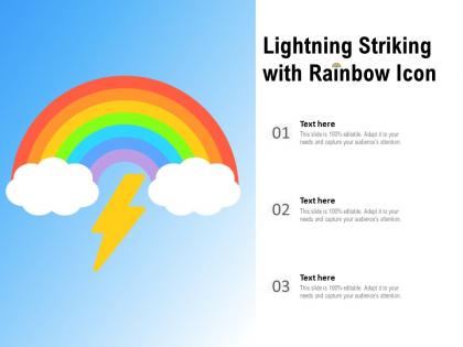 Lightning striking with rainbow icon