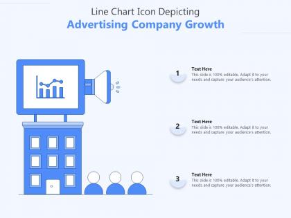 Line chart icon depicting advertising company growth