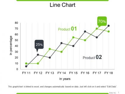Line chart powerpoint slide clipart