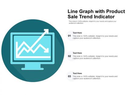 Line graph with product sale trend indicator