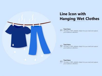 Line icon with hanging wet clothes