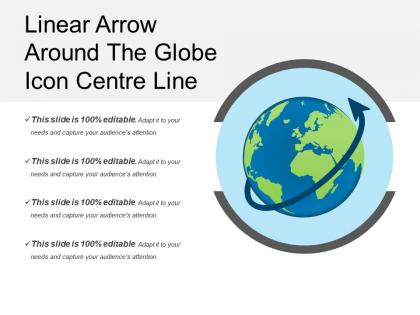 Linear arrow around the globe icon center line