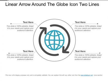 Linear arrow around the globe icon two lines