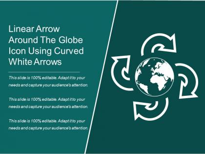 Linear arrow around the globe icon using curved white arrows