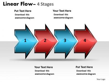 Linear flow arrow 4 stages 54