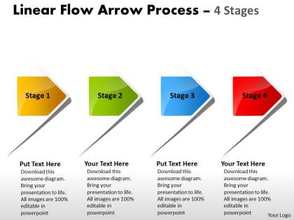 Linear flow arrow process 4 stages 82