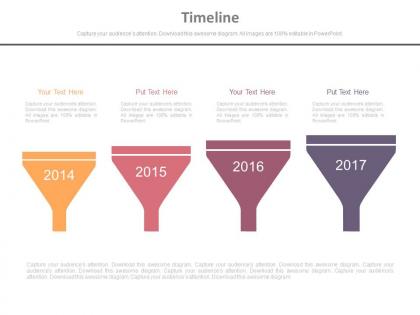 Linear flow for year based funnel timeline powerpoint slides