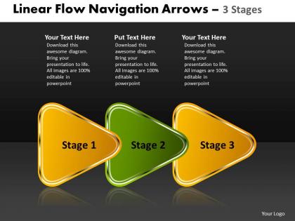 Linear flow navigation arrow 3 stages 51