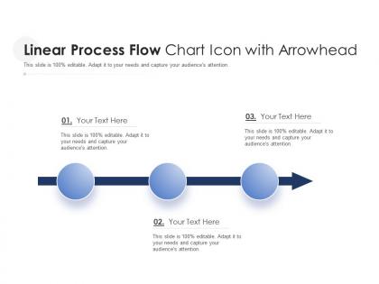 Linear process flow chart icon with arrowhead
