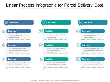 Linear process for parcel delivery cost infographic template
