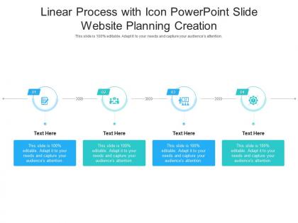 Linear process with icon powerpoint slide website planning creation infographic template