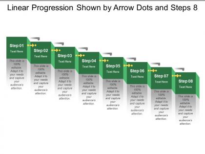 Linear progression shown by arrow dots and steps 8