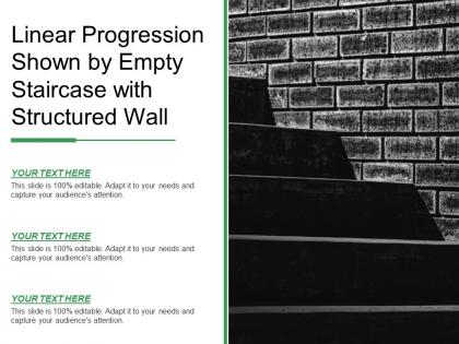 Linear progression shown by empty staircase with structured wall